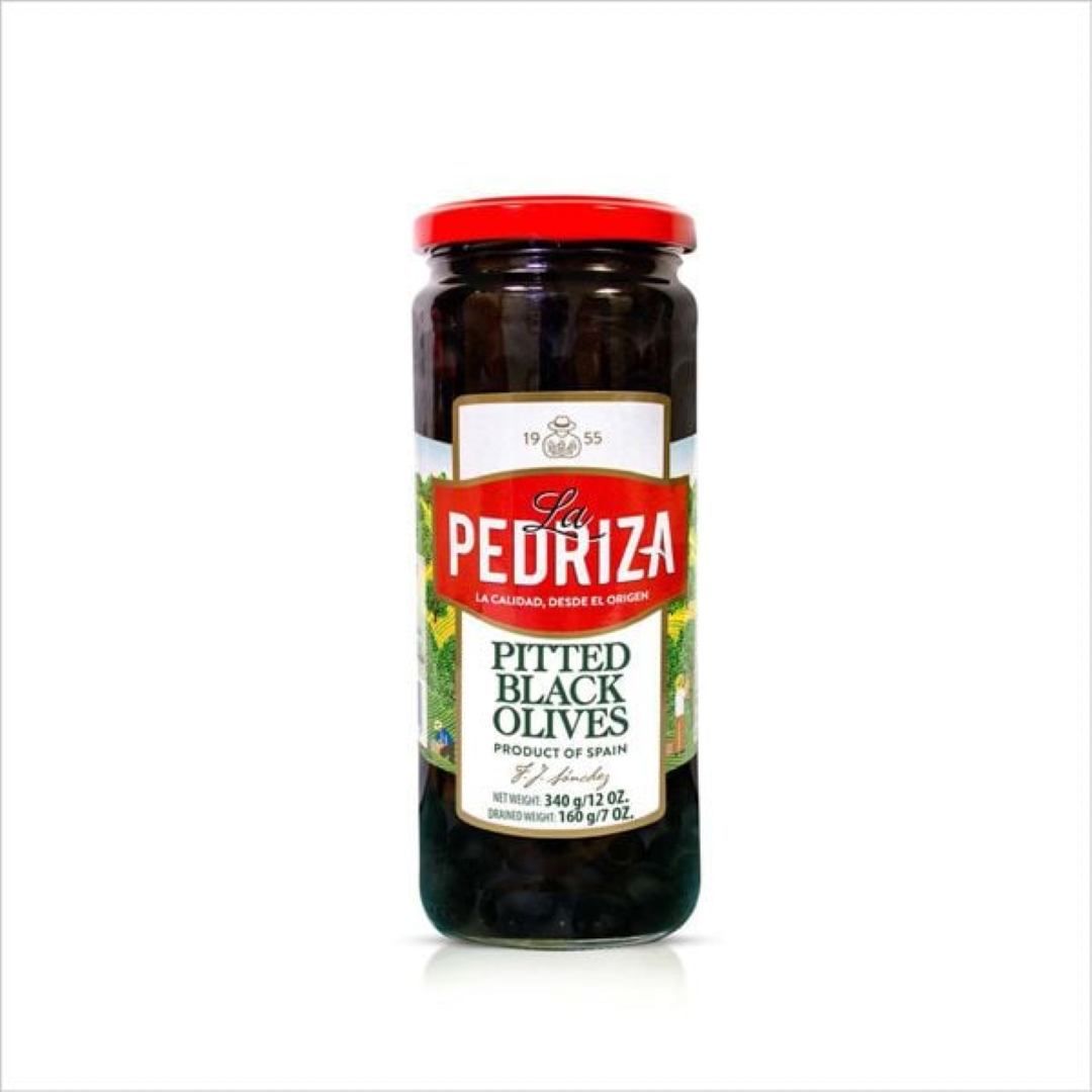 LA PEDRIZA BLACK PITTED OLIVES 340G